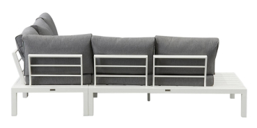 Preview: EXOTAN® Design Gartenlounge Set La Vida Weiss inkl. Kissen Grau